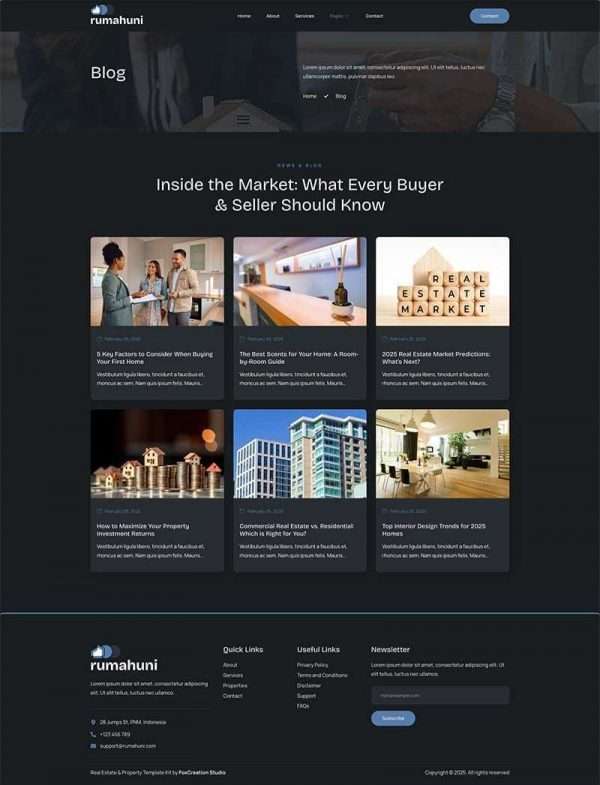 Rumahuni - Real Estate & Property Elementor
